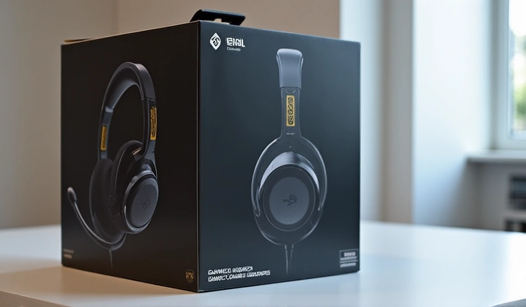 Returned gaming headset in its original packaging