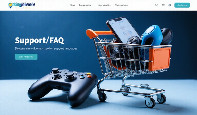 Shopping cart with various gaming accessories and a calculator icon