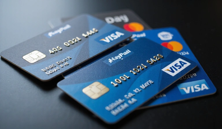 Various credit cards and digital payment icons